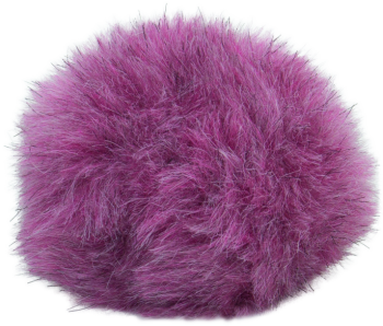 Mini Fell Pompon 6cm violett mit Druckknopf Woolly Hugs